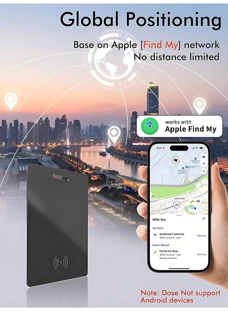 CLAVON بطاقة تحديد موقع المحفظة الذكية، محدد المحفظة بشحن لاسلكي. يعمل مع Apple Find My (لنظام iOS فقط)، متتبع العناصر للمحفظة، بطاقات الأمتعة، الهاتف، جوازات السفر والمزيد (1 حزمة - أسود) - Image 2